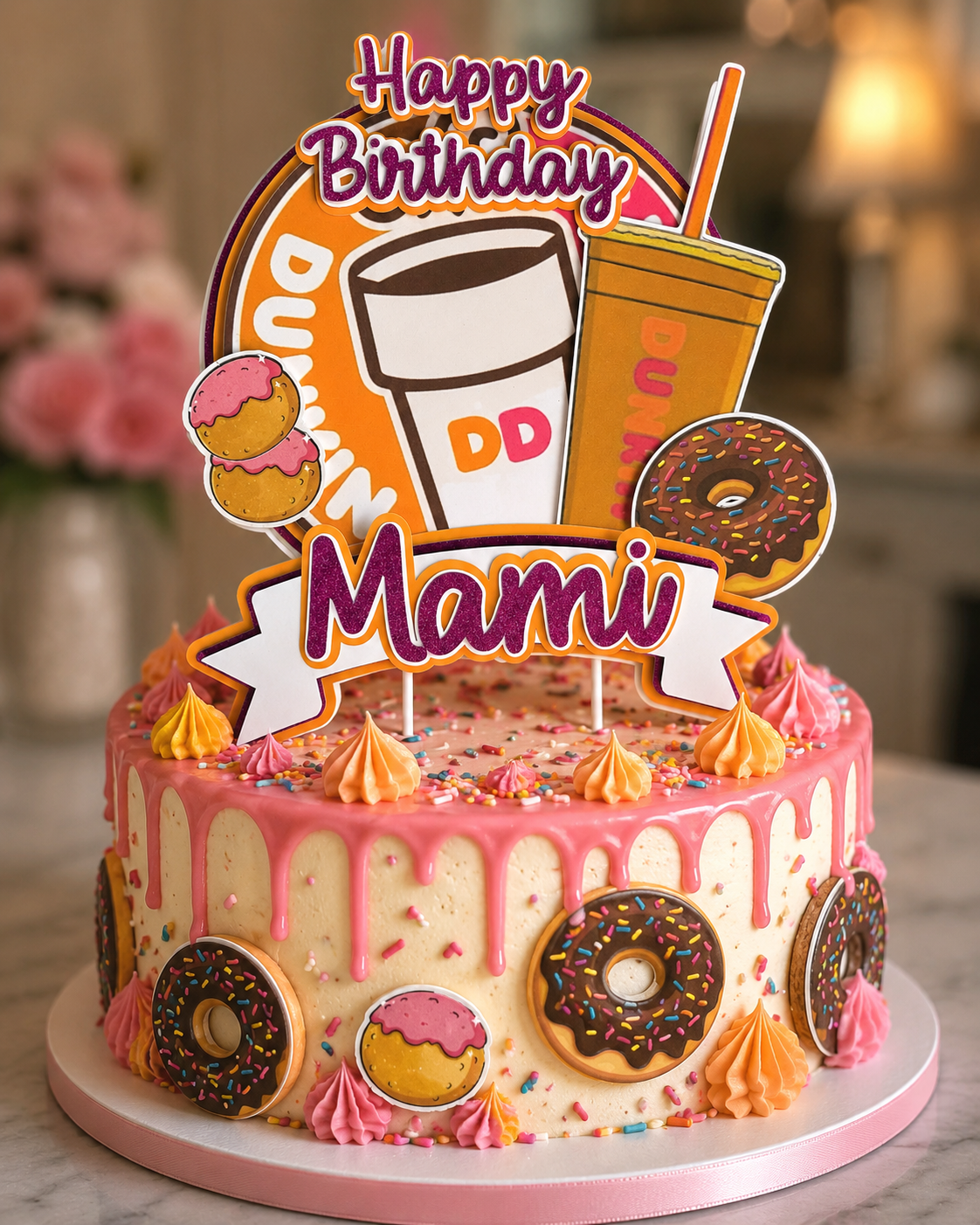 Dunkin Donuts Cake Topper (Customizable)